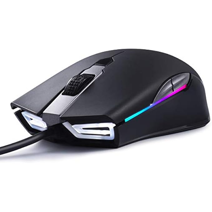 AV A900 PWM 3389 RGB GAMING MOUSE - 16,000 DPI ADJUSTABLE - 400IPS - 50G ACCELERATION - MCU 32 BIT - 16.8M COLORS RGB BLACKLIGHT FOR PC GAMES SUCH AS MOBA & FPS - Image 1