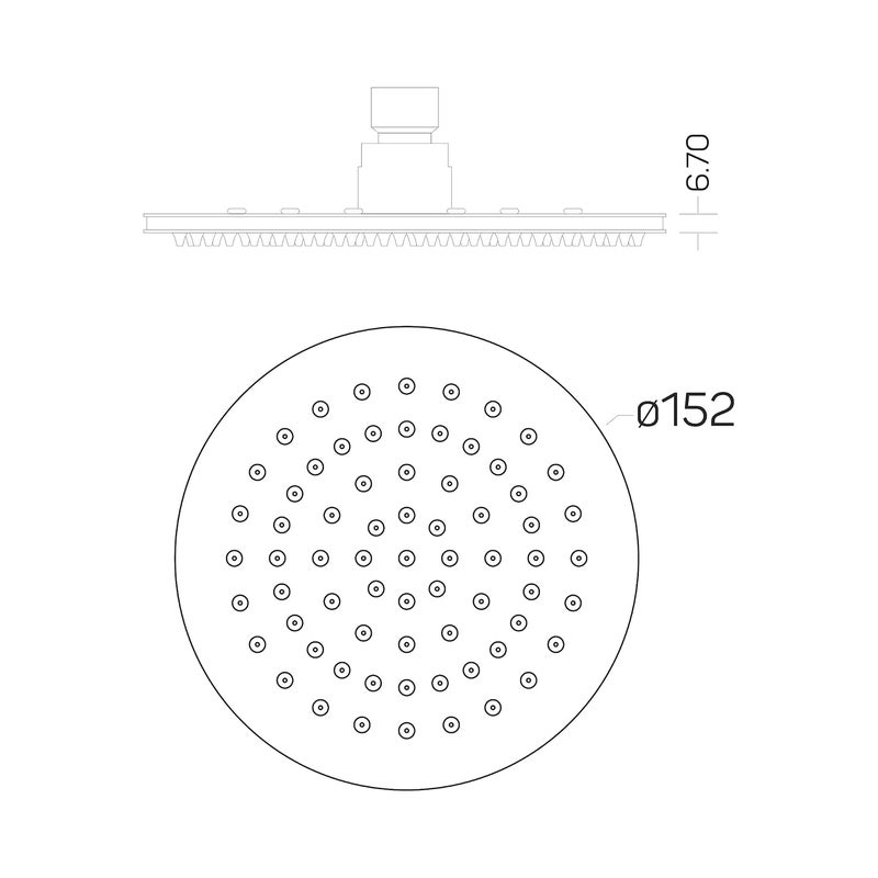 AURIGA SMC150 152mm Round Rain Shower Head | 304 Stainless Steel Mirror Finish | Single Flow | Openable & Tiltable | Easy-Clean Silicone Nozzles - Image 4