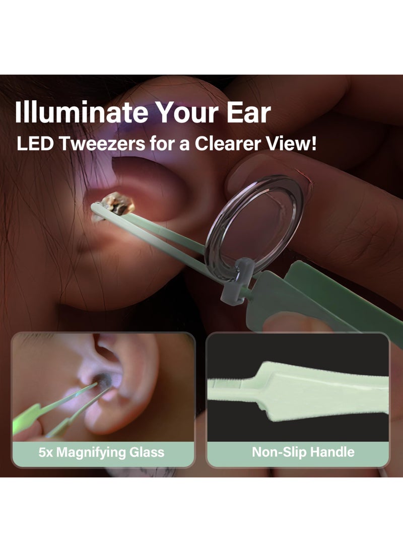 Generic - Kids Ear Cleaning Set with LED Light, 5-Piece Ear Cleaning Tools, Ear Spoon with LED Light, Earwax Pick and Tweezers for Ear Cleaning Tools Set - Image 1