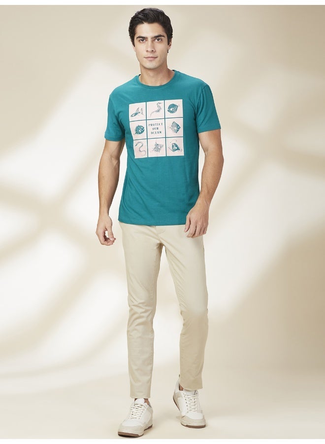 Being Human Mens Green Lake Round Neck Short Sleeve T-Shirt - Image 5