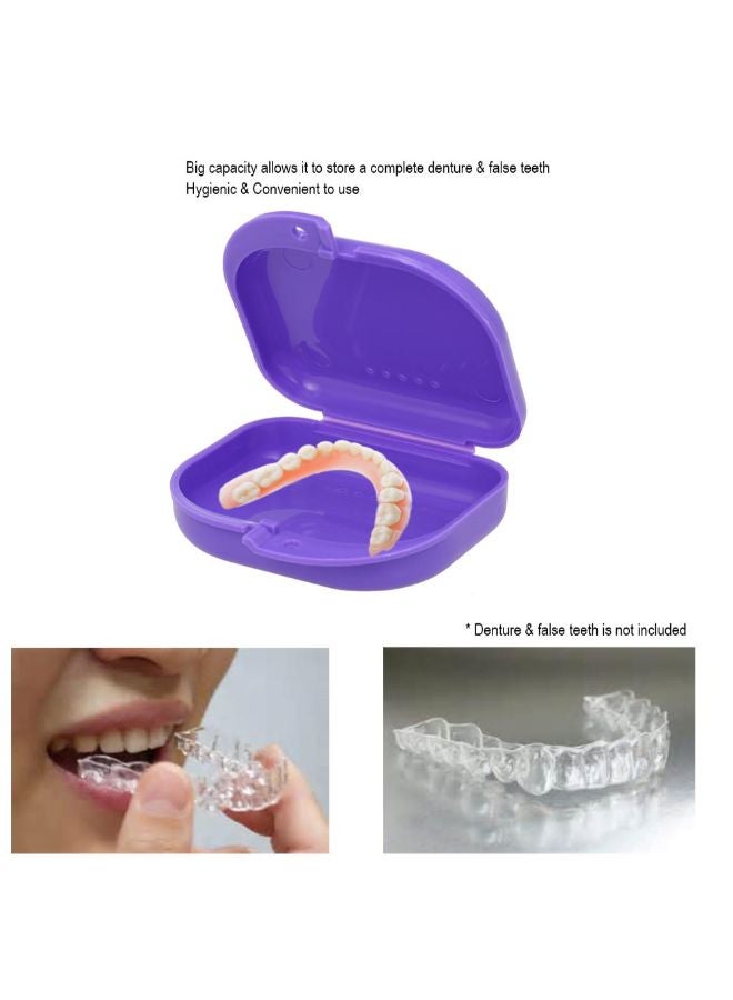 Denture Box Denture Case Dental False Teeth Cleaning Box Blue 0.023kg - Image 4