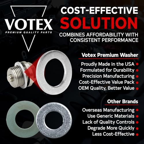 VOTEX-Made in USA- Oil Drain Plug Crush Washer M14 14MM, Gasket Seal Ring - Fits Acura, Honda, Kia, Hyundai and More, 20 Pack, 94109-14000, 007603-014106, 21513-23001, 9956-41-400 - Image 2