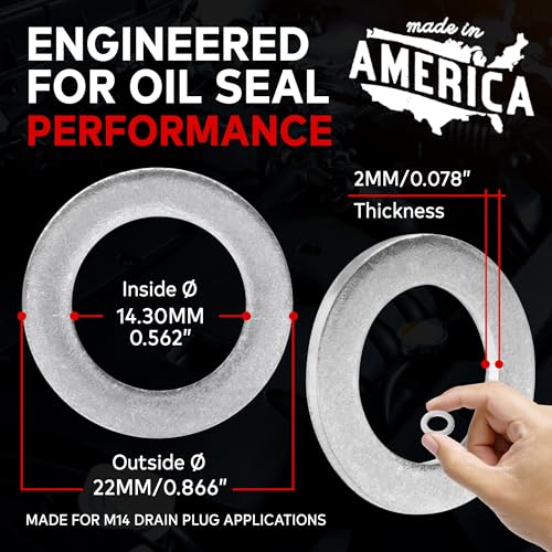 VOTEX-Made in USA- Oil Drain Plug Crush Washer M14 14MM, Gasket Seal Ring - Fits Acura, Honda, Kia, Hyundai and More, 20 Pack, 94109-14000, 007603-014106, 21513-23001, 9956-41-400 - Image 3