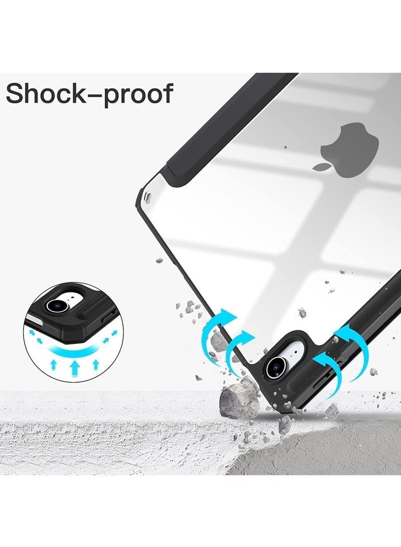 حافظة حماية لجهاز iPad Air 11 بوصة M3 (موديل 2025)، وiPad Air 11 بوصة M2 (موديل 2024)، وiPad Air 5 10.9 بوصة (موديل 2022)، وAir 4 10.9 بوصة (موديل 2020)، تتميز بفتحة تخزين Apple Pencil، وحامل شفاف رفيع للغاية، ودعم لوظائف الاستيقاظ/النوم التلقائي. - Image 4