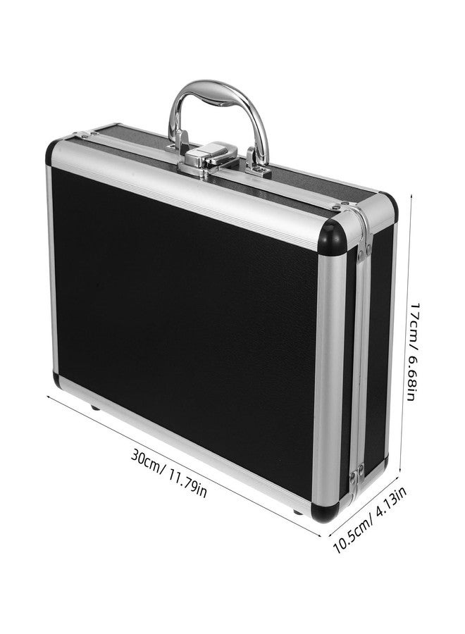 ERINGOGO Aluminum Attache Case - 12inch Lock Metal Briefcase with Ripple Foam, Hard Aluminum Carrying Case for Men, Universal Portable Tool Case for Laptop/Luggage/Instrument Black - Image 2