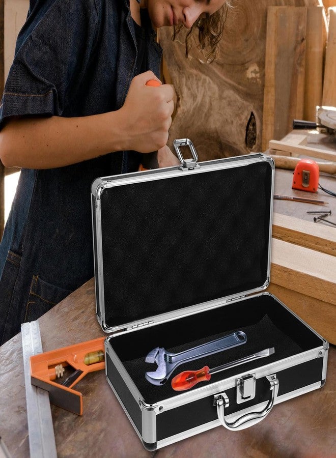 ERINGOGO Aluminum Attache Case - 12inch Lock Metal Briefcase with Ripple Foam, Hard Aluminum Carrying Case for Men, Universal Portable Tool Case for Laptop/Luggage/Instrument Black - Image 4