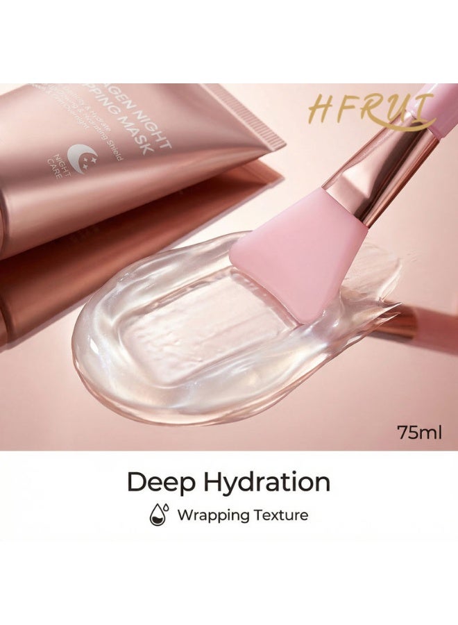 HFRUI Collagen Overnight Wrapping Peel Off Facial Mask Pack - Elasticity And Hydration Care, Reduces Sagging And Dullness - Hydrolyzed Collagen For Glowing Skin - Skin Care, 2.53 Fl.Oz - Image 5