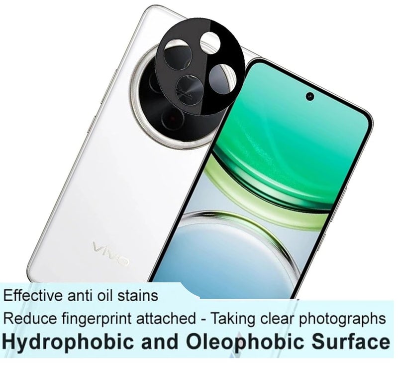 FabeKee Glass Camera Lens Protector For Vivo Y300 Pro 5G [9H Hardness] [6D Lens Protector ] [Easy Installation] Black - Image 3