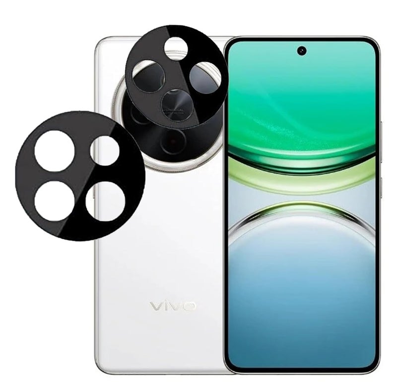 FabeKee Glass Camera Lens Protector For Vivo Y300 Pro 5G [9H Hardness] [6D Lens Protector ] [Easy Installation] Black - Image 1
