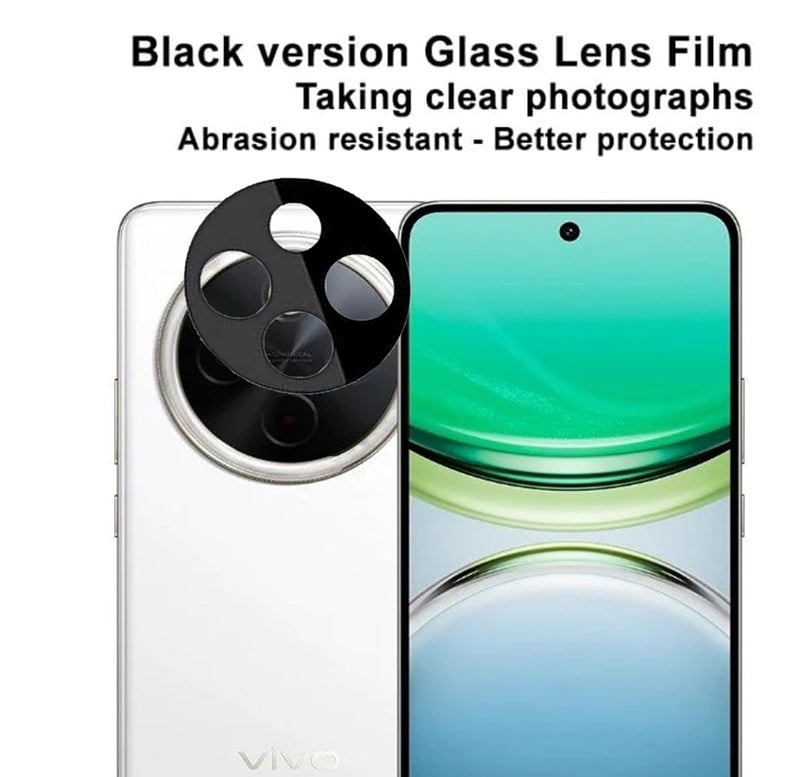 FabeKee Glass Camera Lens Protector For Vivo Y300 Pro 5G [9H Hardness] [6D Lens Protector ] [Easy Installation] Black - Image 4