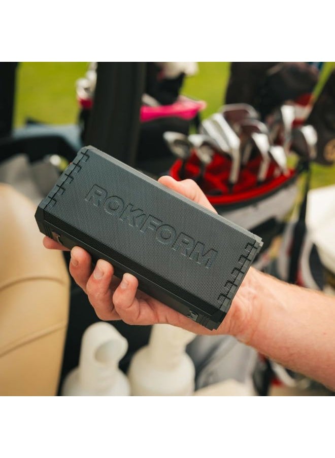 Rokform - G-ROK – Wireless Golf Speaker, Portable Magnetic, IPX7 Waterproof, Shockproof & Dustproof, Loud & Clear Sound, 24 Hour Battery, Rugged Outdoor Golf Cart Speaker (Black) - Image 1