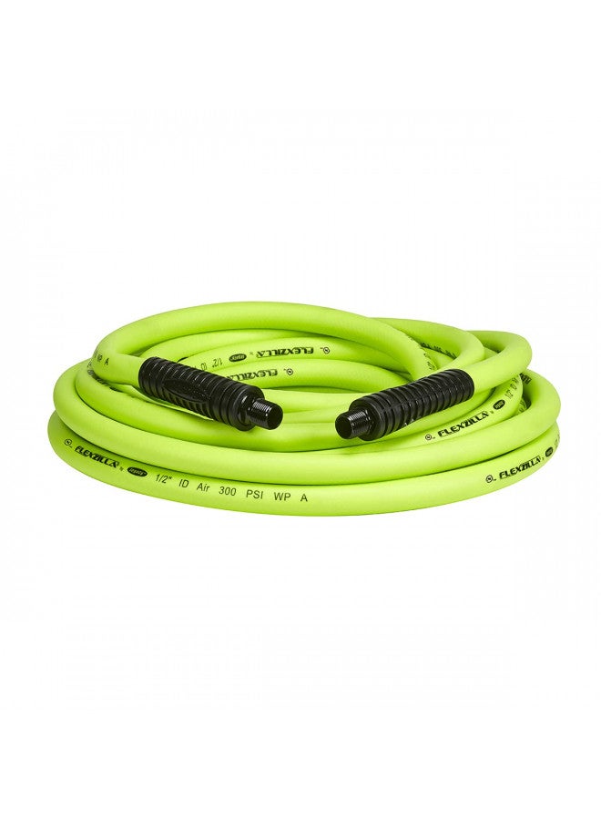 Flexzilla Air Hose, 1/2 in. x 25 ft., 3/8 in. MNPT Fittings, Heavy Duty, Lightweight, Hybrid, ZillaGreen - HFZ1225YW3 - Image 2