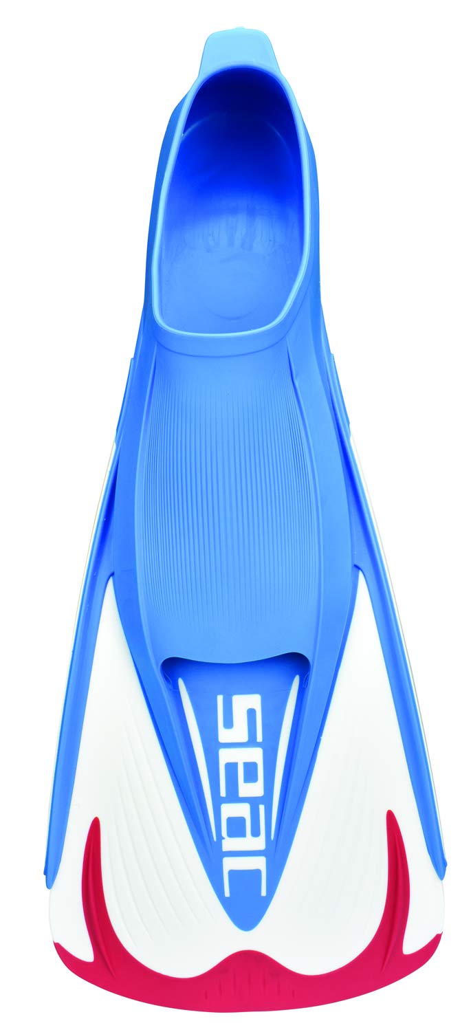 SEAC Team Full-Foot Snorkeling Swim Fins Ideal for Open Water Snorkeling, Red 2-3 - Image 1