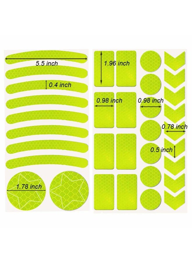 Leasinder 55 Pcs Reflective Stickers for Helmet Bicycle Reflective Tape Night Safety Stickers Decals for Motorcycle, Helmets, Bike, Strollers, Wheelchairs, Scooter, Wheelchairs (Yellow) - Image 3