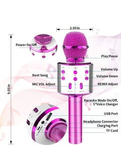 ELTRAZONE Wireless Bluetooth Karaoke Microphone, Rechargeable Kids Microphone Karaoke Machine,Professional Handheld Karaoke Mic Speaker Home KTV Kids Birthday Party - Best Gifts for Kids Adults (Pink)  - Image 2