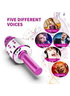 ELTRAZONE Wireless Bluetooth Karaoke Microphone, Rechargeable Kids Microphone Karaoke Machine,Professional Handheld Karaoke Mic Speaker Home KTV Kids Birthday Party - Best Gifts for Kids Adults (Pink)  - Image 5