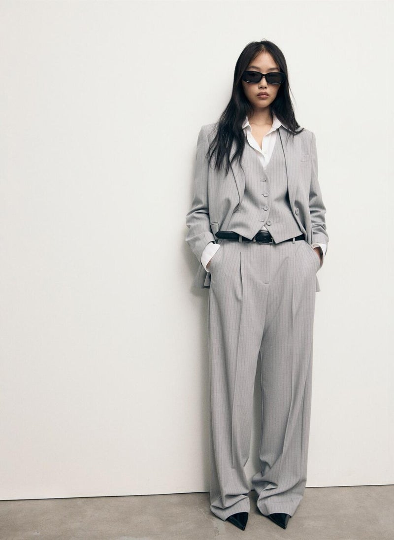 MANGO Pinstripe suit jacket - Image 4