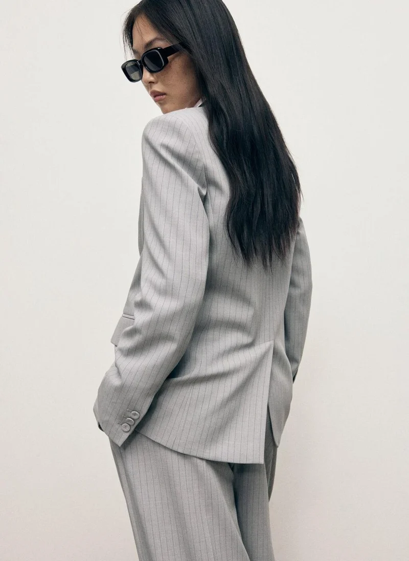 MANGO Pinstripe suit jacket
