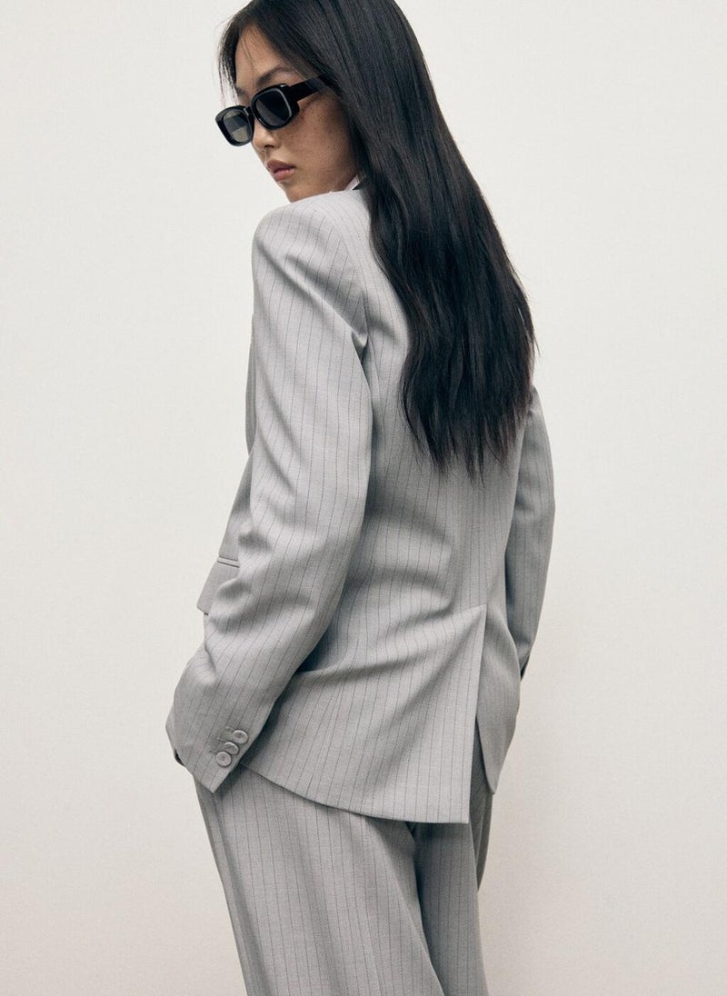 MANGO Pinstripe suit jacket - Image 2