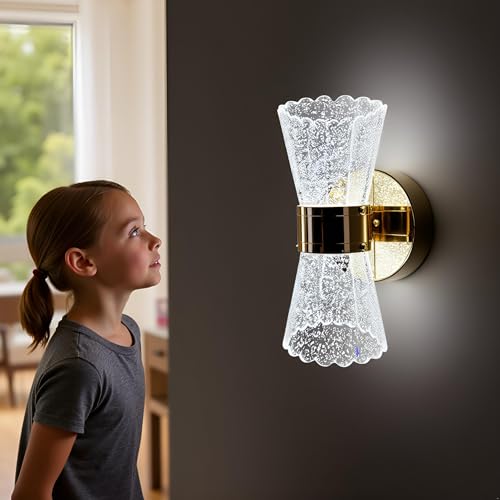Lyse Decor Glittery led Wall lamp with 3-in-1 Light Color, Wall Lights for Bedside, Living Room, Bedroom, Gallery, Restaurants and Hotels (Pack of 1) - Image 1