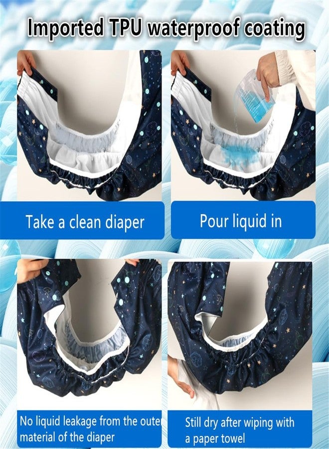 LAROTSUBA Unisex Reusable Adult Waterproof Cloth Diapers with Diaper Inserts,Adjustable Incontinence Pocket Diaper with Snaps,Incontinence Underwear,Anti-Side Leakage Diaper Pants(Dinosaur,XXL) - Image 3