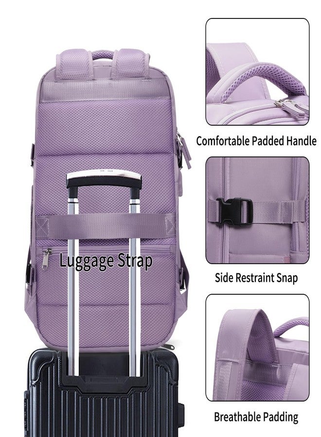GAEKEAO Travel Backpack For Women Men Airline Approved Carry On Laptop Backpack with USB Port Casual Daypack for Hiking Weekender Business Sports Light Purple - Image 5