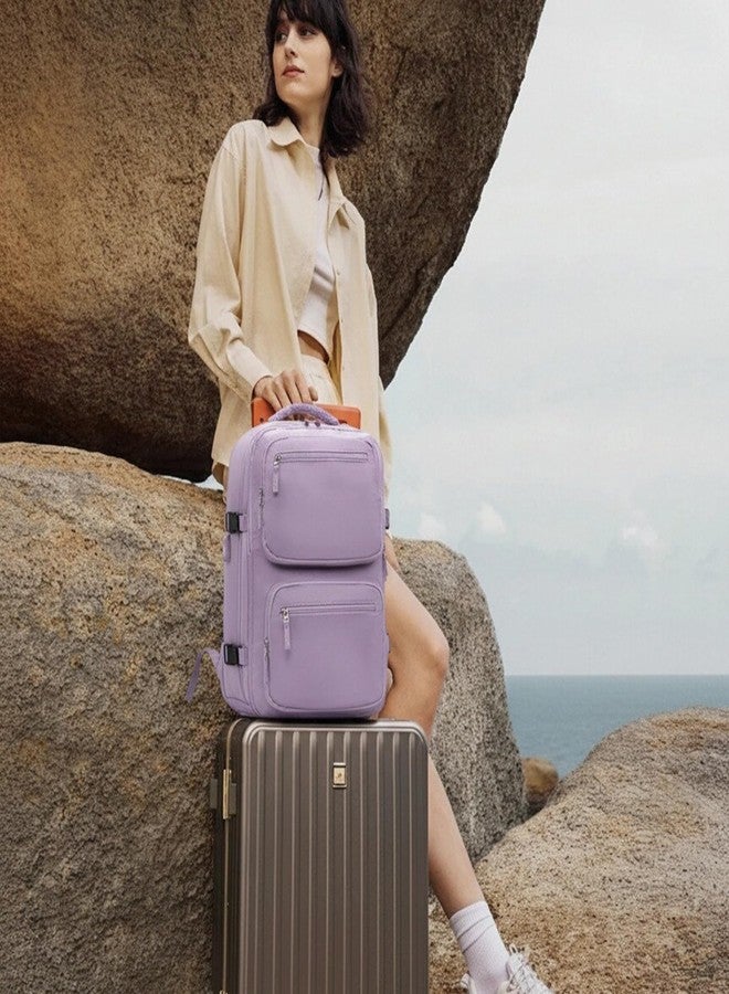 GAEKEAO Travel Backpack For Women Men Airline Approved Carry On Laptop Backpack with USB Port Casual Daypack for Hiking Weekender Business Sports Light Purple - Image 2