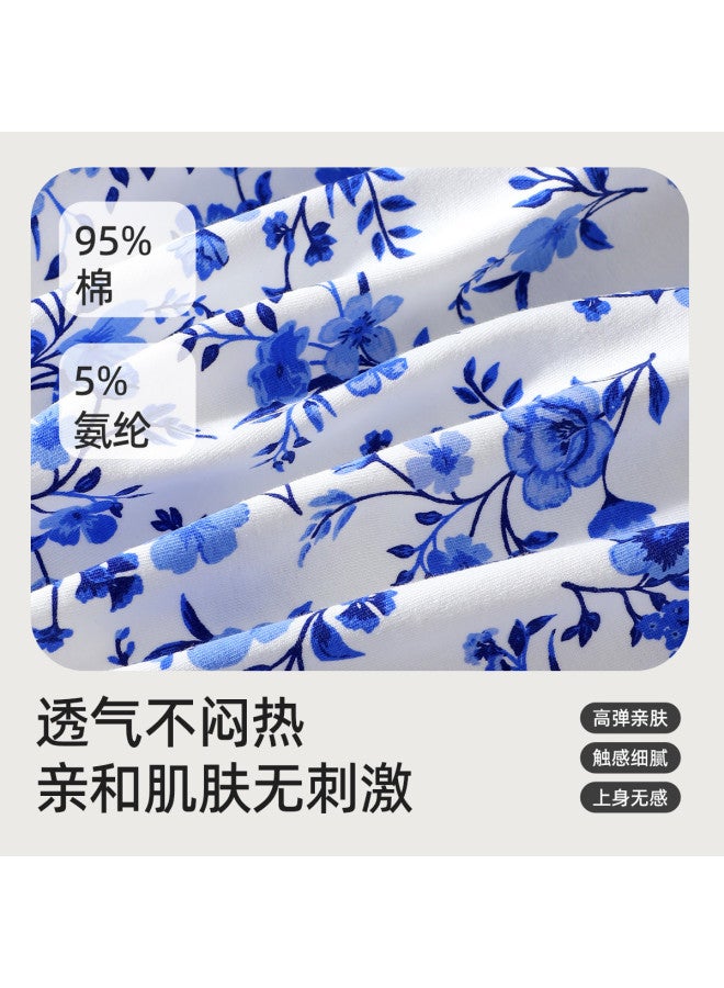 Top melon Long-Staple Cotton Loose Non-Fluorescent Printed Vest For Middle-Aged And Elderly Women, Undershirt, Sleeveless Top, Ideal Gift For Elders - Image 4