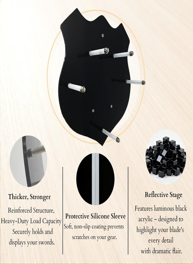 OOHGLITZ Sword and Axe Wall Mount - Dual-Mode Acrylic Sword and Axe Holder for Vertical or Crossed Display, Longclaw Sword Hanger Rack with Mounting Hardware - Image 3