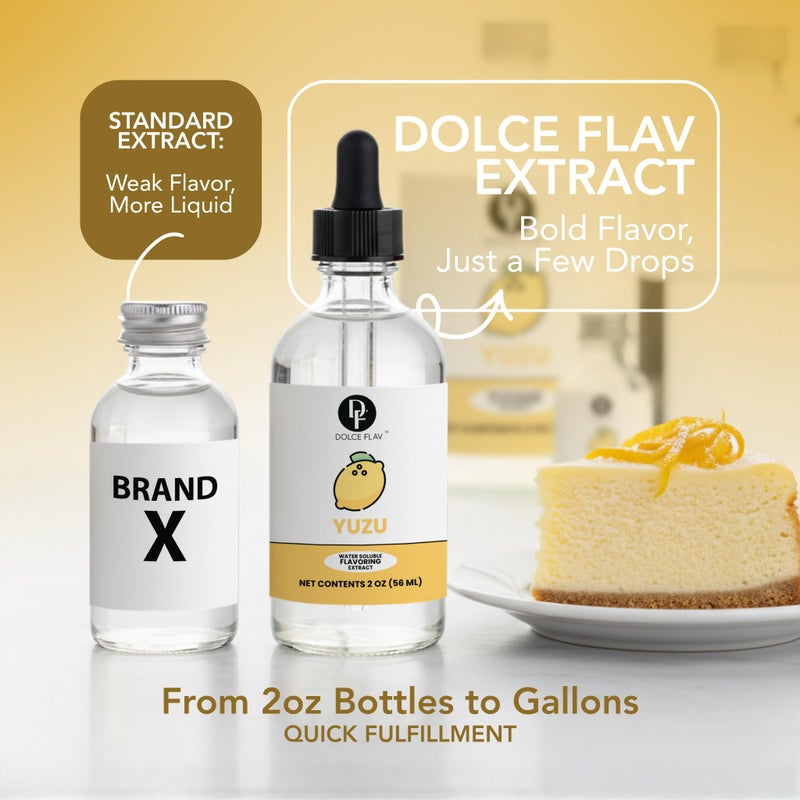نكهة اليوزو الطبيعية من دولشي فلاف - طعم ليمون-غريب فروت ياباني مشرق وحمضي | 2 أونصة مستخلص للخبز والمشروبات والحلويات | قطارة متدرجة مرفقة | قابلة للذوبان في الماء وكوشير | مصنوعة في الولايات المتحدة الأمريكية - Image 5