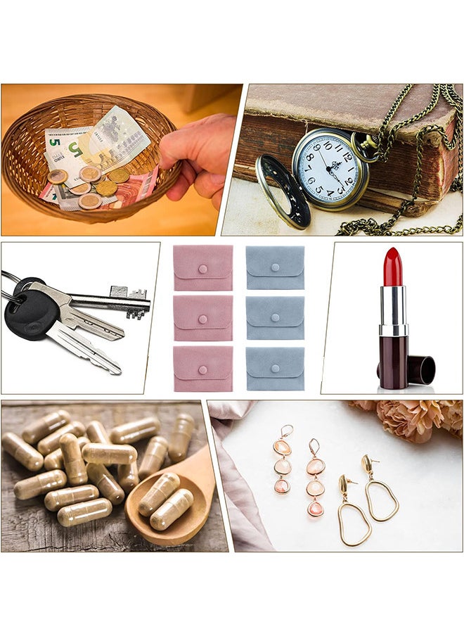 Depend 6 PCS Velvet Jewelry Storage Pouch With Snap Button Gift Bags Small Purse Jewelry Storage Box For Bracelets, Necklaces, Earrings, Rings, Pendants, Brooches, Watch Etc Small Item  - Image 5
