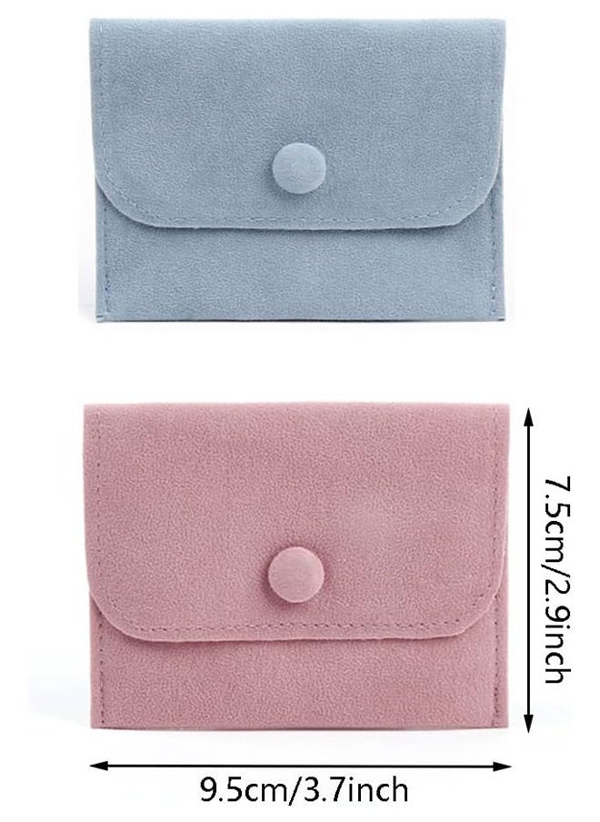 Depend 6 PCS Velvet Jewelry Storage Pouch With Snap Button Gift Bags Small Purse Jewelry Storage Box For Bracelets, Necklaces, Earrings, Rings, Pendants, Brooches, Watch Etc Small Item  - Image 2