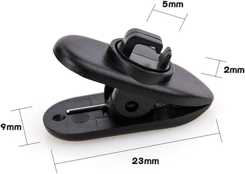 Linwnil Clips for Earphone Wire,360 Degree Rotate Headphone Mount Cable Clothing Clip, Use for Fixing Headphone Wire,Black & White (20Pcs/Pack) - Image 2