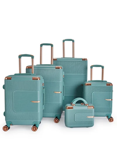 LIMRA Luggage set 5 pieces travel Bags with a distinctive design from limra ice green