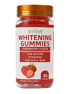 BIYODE Whitening Gummies 30 Gummies, for Whiten Hydrated Youthful Skin, Achieve Glowing Skin, Makes Whitening Complexion, Moisturises Skin, Removes Acne Marksand Dark Spots, Strawberry Flavor 