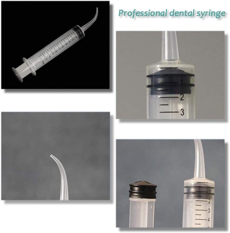 THINKPRICE 6 Pack Dental Irrigation Syringe, Wisdom Teeth Syringes with Curved Tip for Tooth (Scale-6) - Image 2