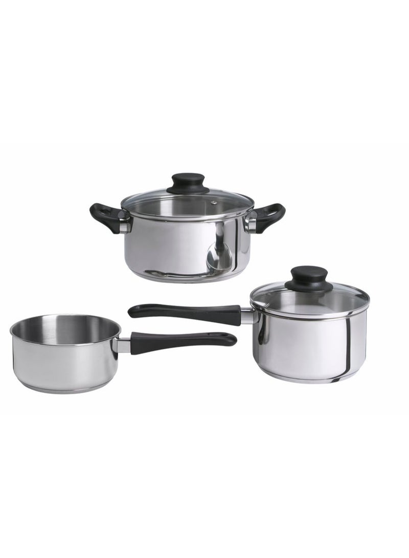 ANNONS 5-piece cookware set, glass/stainless steel - Image 1