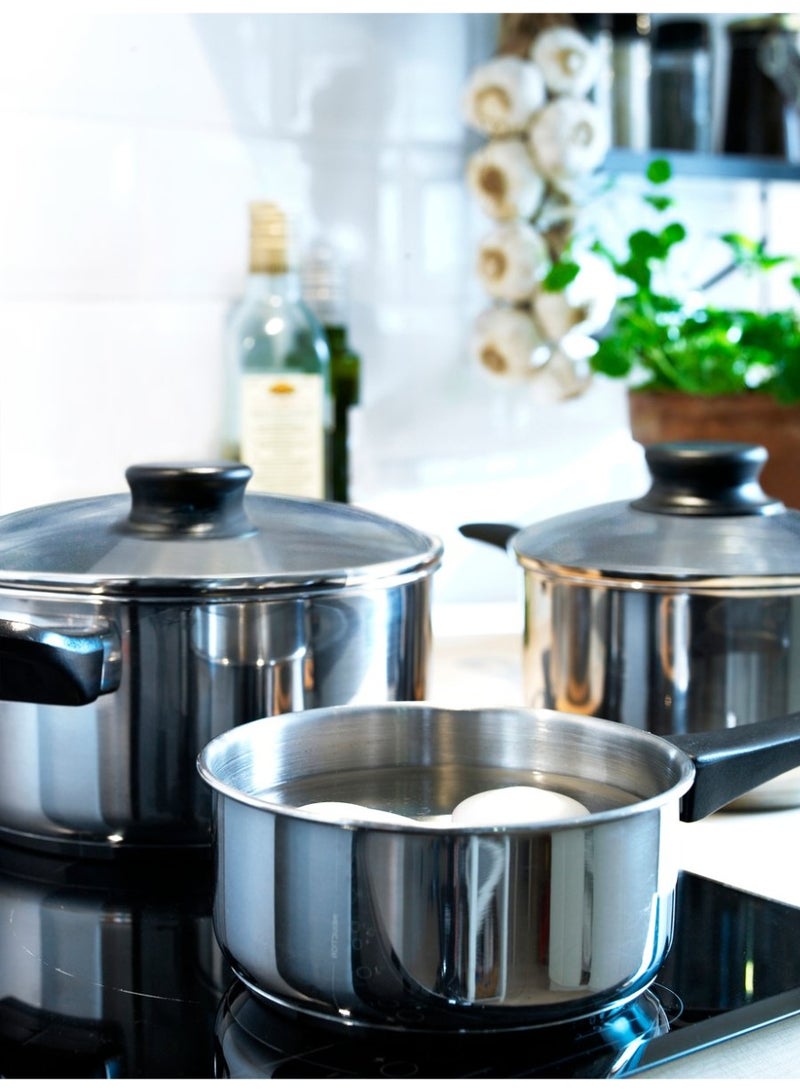 ANNONS 5-piece cookware set, glass/stainless steel - Image 3