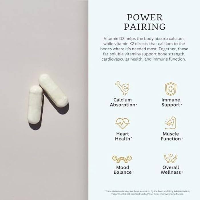 VTC VitaTradingCo. Vitamin D3 + K2 | High Potency, Bioactive Forms | 1000iu D3 + 45mcg MK-4 K2 | Boost Calcium Absorption | Immune, Heart, & Bone Support | 120 Capsules - Image 5
