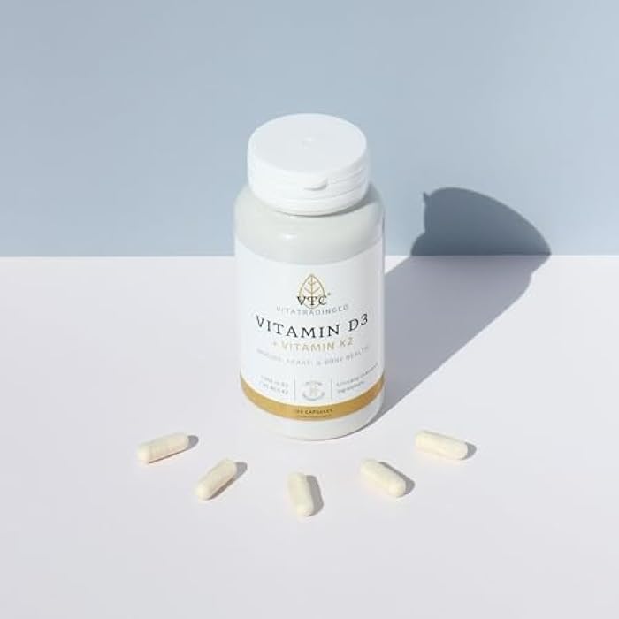 VTC VitaTradingCo. Vitamin D3 + K2 | High Potency, Bioactive Forms | 1000iu D3 + 45mcg MK-4 K2 | Boost Calcium Absorption | Immune, Heart, & Bone Support | 120 Capsules - Image 4