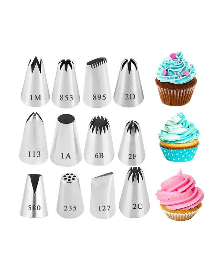 304 Stainless Steel Medium Size Piping Cookie Cake Cream Squeeze Nozzle Seamless Process Sanding Table Baking Tool-Specifications:222 - Image 1
