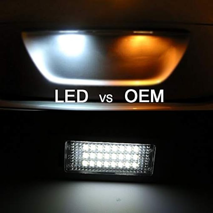 Gempro مجموعة مصابيح لوحة ترخيص LED الخلفية لسيارات BMW 1 3 5 Series X1 X3 X5 X6 M3 6000K زينون أبيض، عبوتان - Image 4