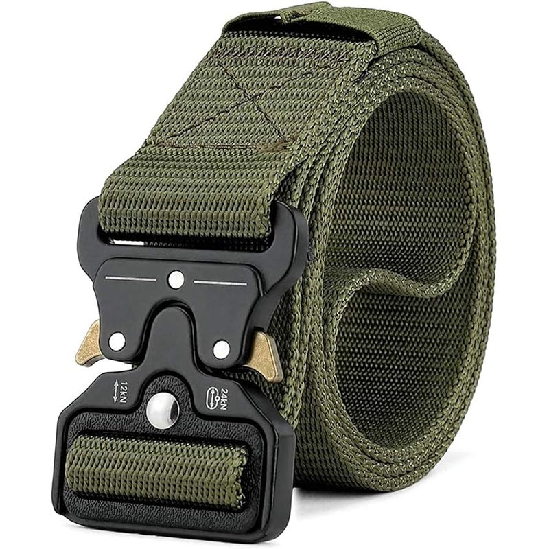 MOZETO Tactical Belts for Men Military Style Work Hiking Riggers Web Gun Belt with Heavy Duty Quick Release Metal Buckle - Image 1