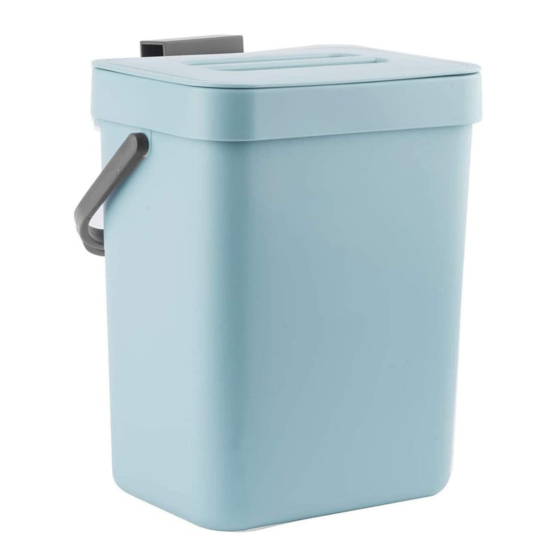 LALASTAR Compost Bin Kitchen, Small Compost Bin for Kitchen, Countertop Compost Bucket with Lid, Odorless Hanging Trash Can for RV/Office/Dog, Mini Food Waste Bin for Countertop, 3L/0.8 Gal, Blue - Image 1