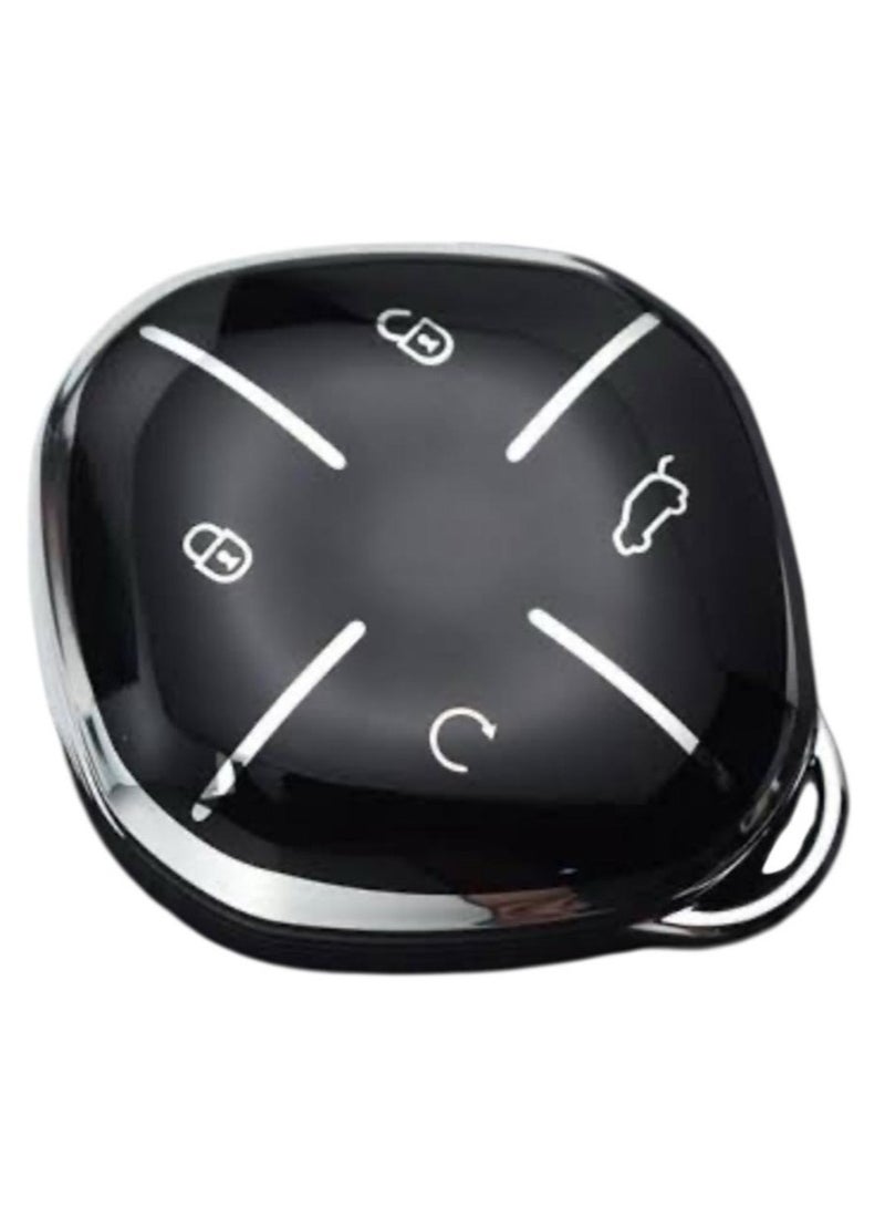 كفر حماية لمفتاح سيارة جيتور داشينج - لين أسود * فضي مع تصميم انيق غطاء مفتاح بديل للسيارة من البولي يوريثين المقاوم للحرارة، غطاء حماية كامل لمفتاح السيارة الذكي، لون أسود * فضي - Image 1