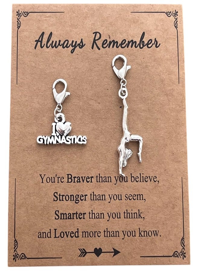 AMOBESTER Gymnastics Clasp on Charms I Love Gymnastics Charms for Bracelet Necklace DIY Jewery Making - Image 1