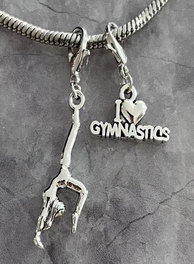 AMOBESTER Gymnastics Clasp on Charms I Love Gymnastics Charms for Bracelet Necklace DIY Jewery Making - Image 3