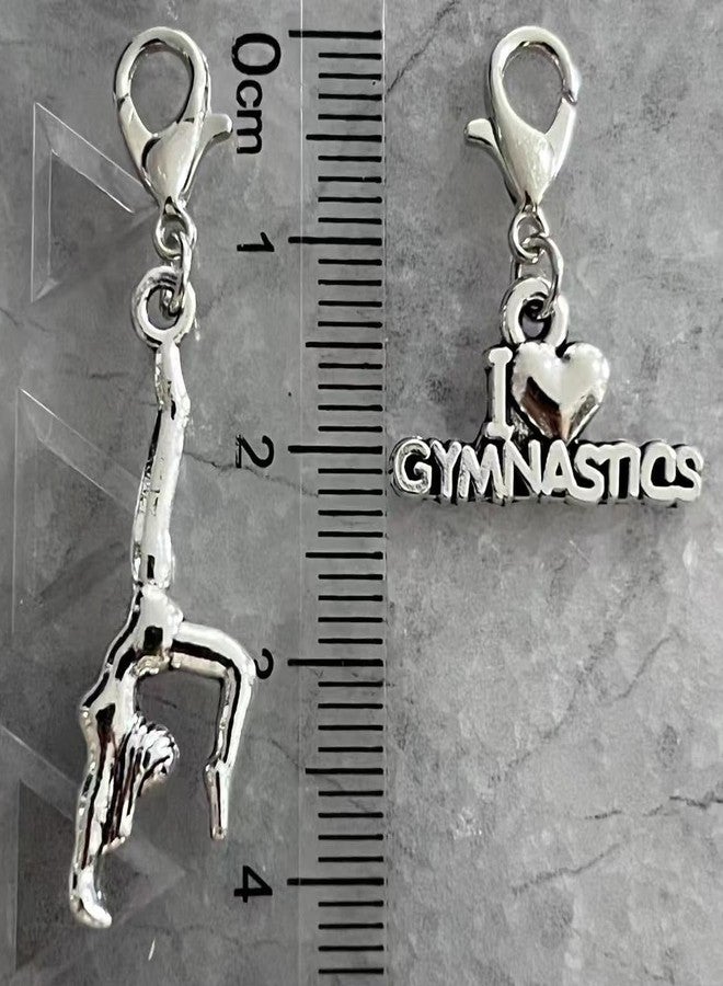 AMOBESTER Gymnastics Clasp on Charms I Love Gymnastics Charms for Bracelet Necklace DIY Jewery Making - Image 2