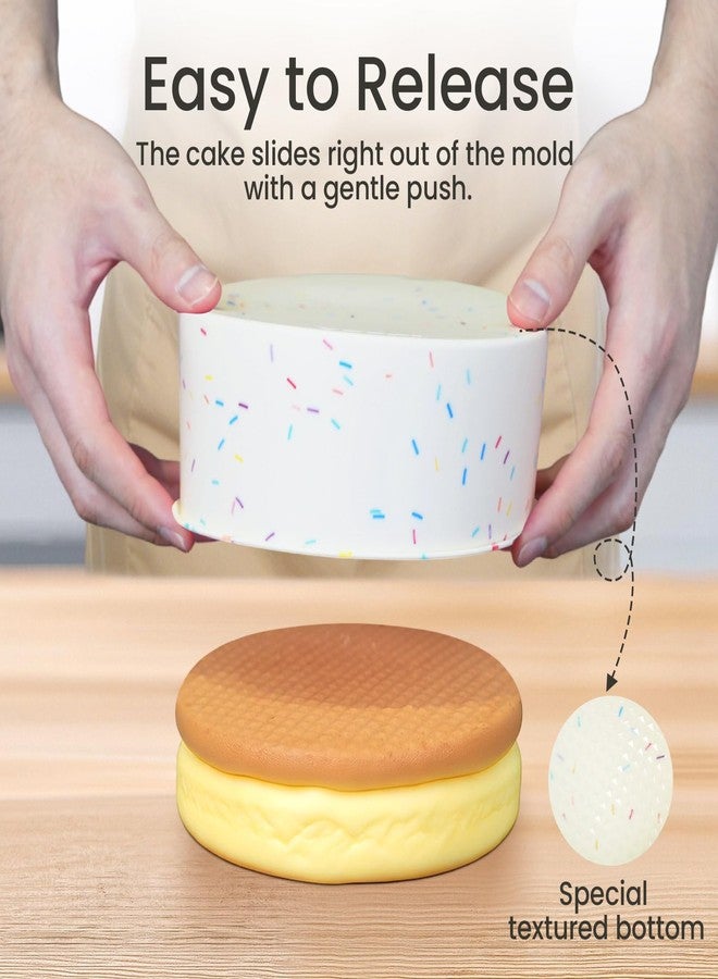 Firstfooby 6 Inch Silicone Round Cake Pan, 2 Pcs Silicone Cake Pans, Nonstick Baking Mold BPA Free Dishwasher Safe, Great for Layer Cake, Cheese Cake, Chocolate Cake - Image 3