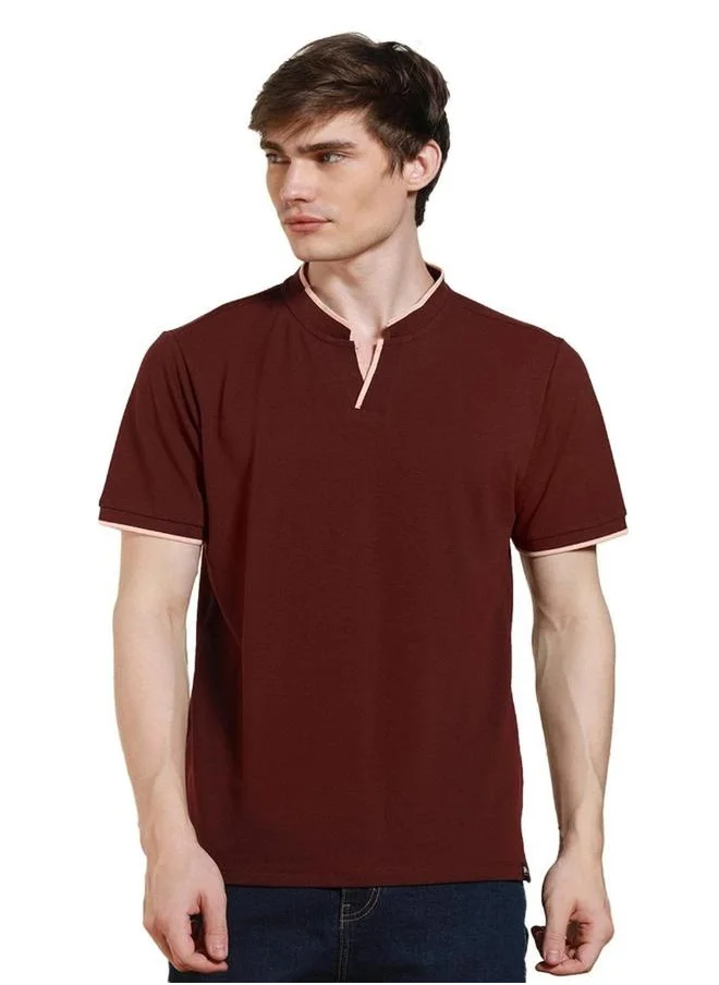 Dennis Lingo Mandarin Collar Short Sleeve T-Shirt by Styli